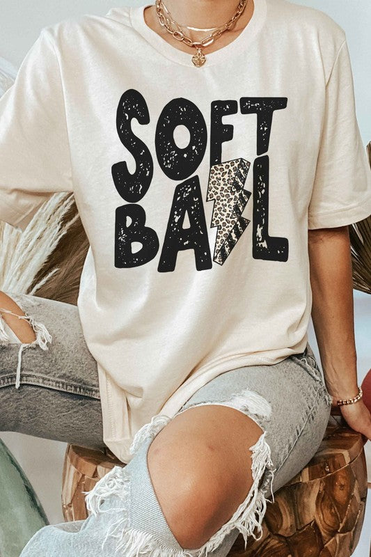 LEOPARD SOFTBALL GRAPHIC TEE / T-SHIRT