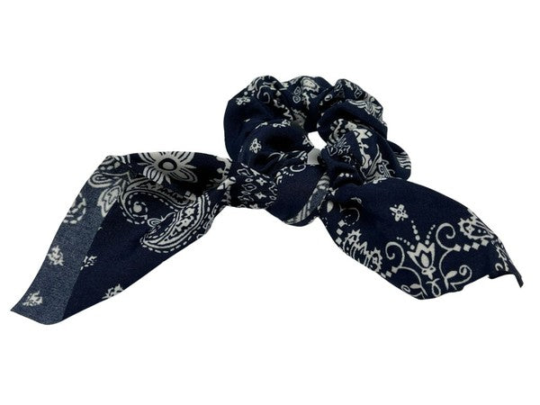 Paisley Hair Scrunchie with Ribbon Scarf