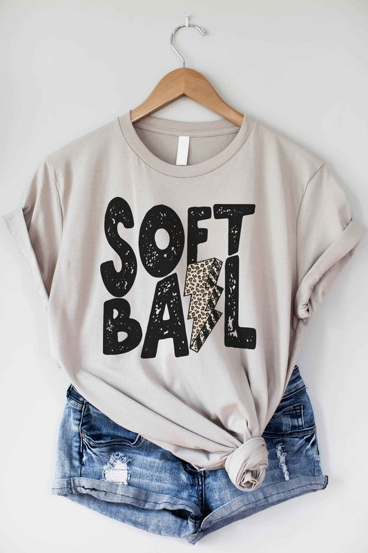 LEOPARD SOFTBALL GRAPHIC TEE / T-SHIRT