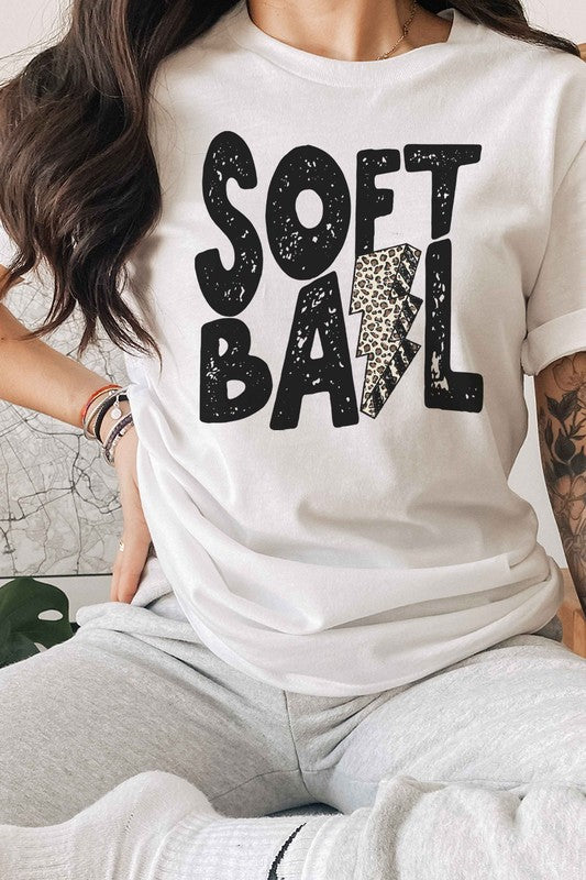 LEOPARD SOFTBALL GRAPHIC TEE / T-SHIRT