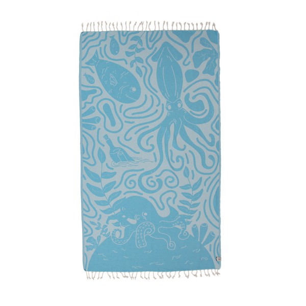 Clean Ocean Peshtemal Pure Cotton Throw Blanket