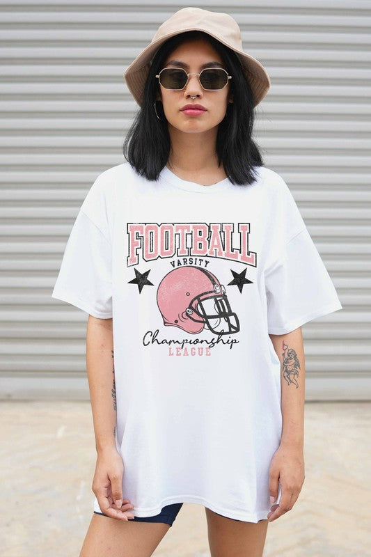 FOOTBALL GRAPHIC TEE PLUS SIZE