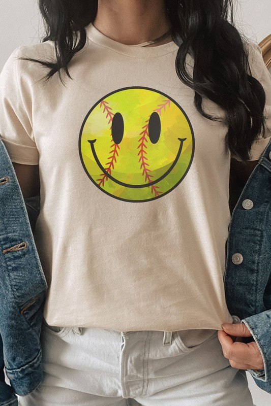 Softball Smiley Graphic Tee