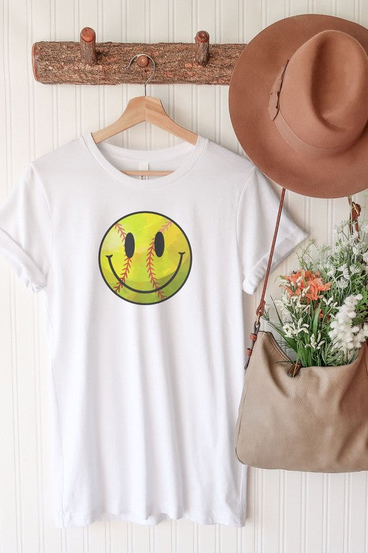 Softball Smiley Graphic Tee