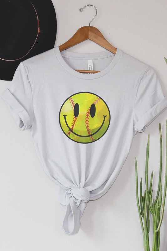 Softball Smiley Graphic Tee