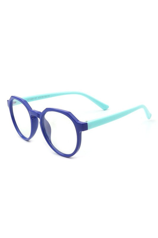 Kids Round Geometric Blue Light Blocker Glasses