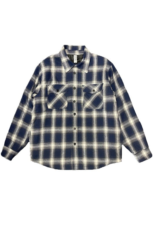 Mens Quilted Padded Flannel