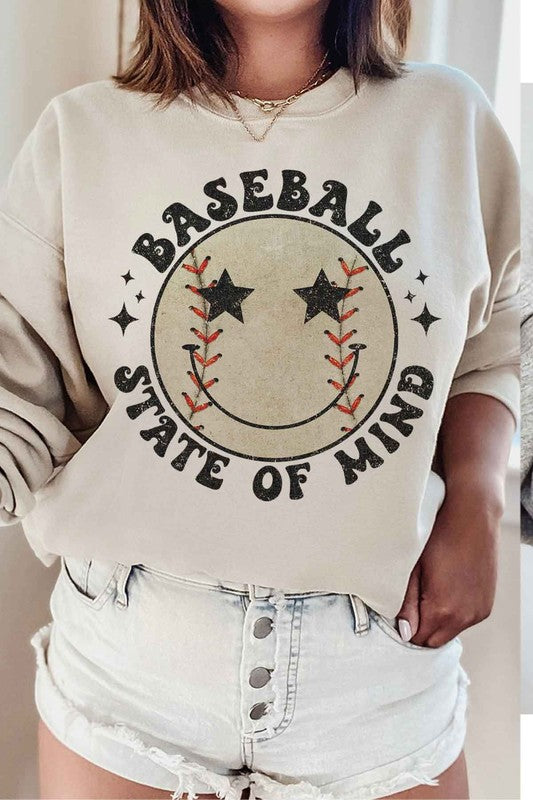 BASEBALL STATE OF MIND GRAPHIC SWEATSHIRT