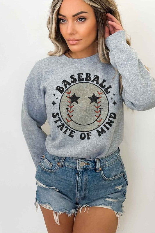 BASEBALL STATE OF MIND GRAPHIC SWEATSHIRT