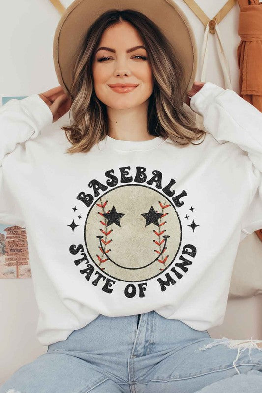 BASEBALL STATE OF MIND GRAPHIC SWEATSHIRT