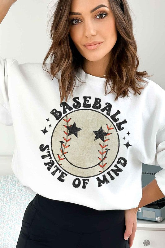 BASEBALL STATE OF MIND GRAPHIC SWEATSHIRT